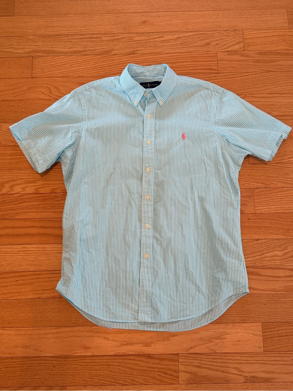 Polo Ralph Lauren Light Blue Stripe Short-Sleeve Button-Down Shirt